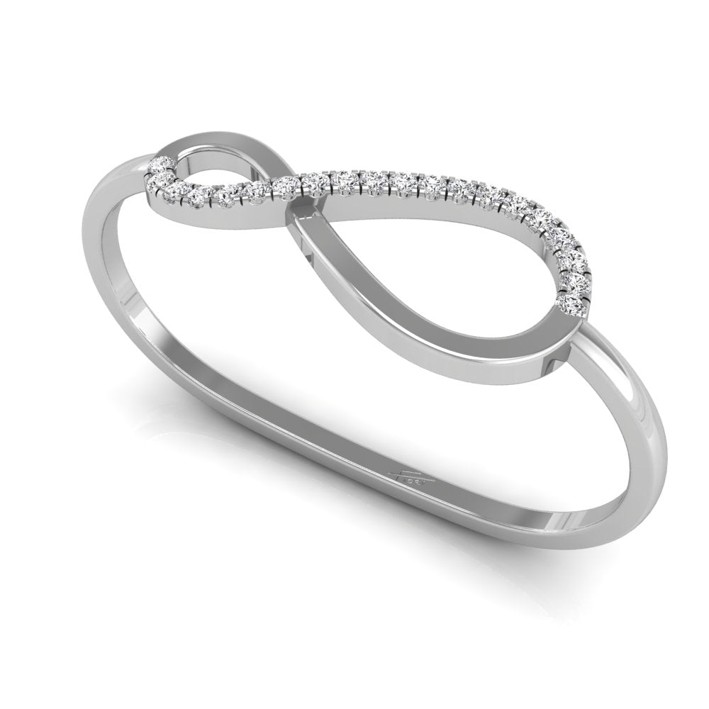 18K Infinity Round Diamond Bracelet — 3D VIEW