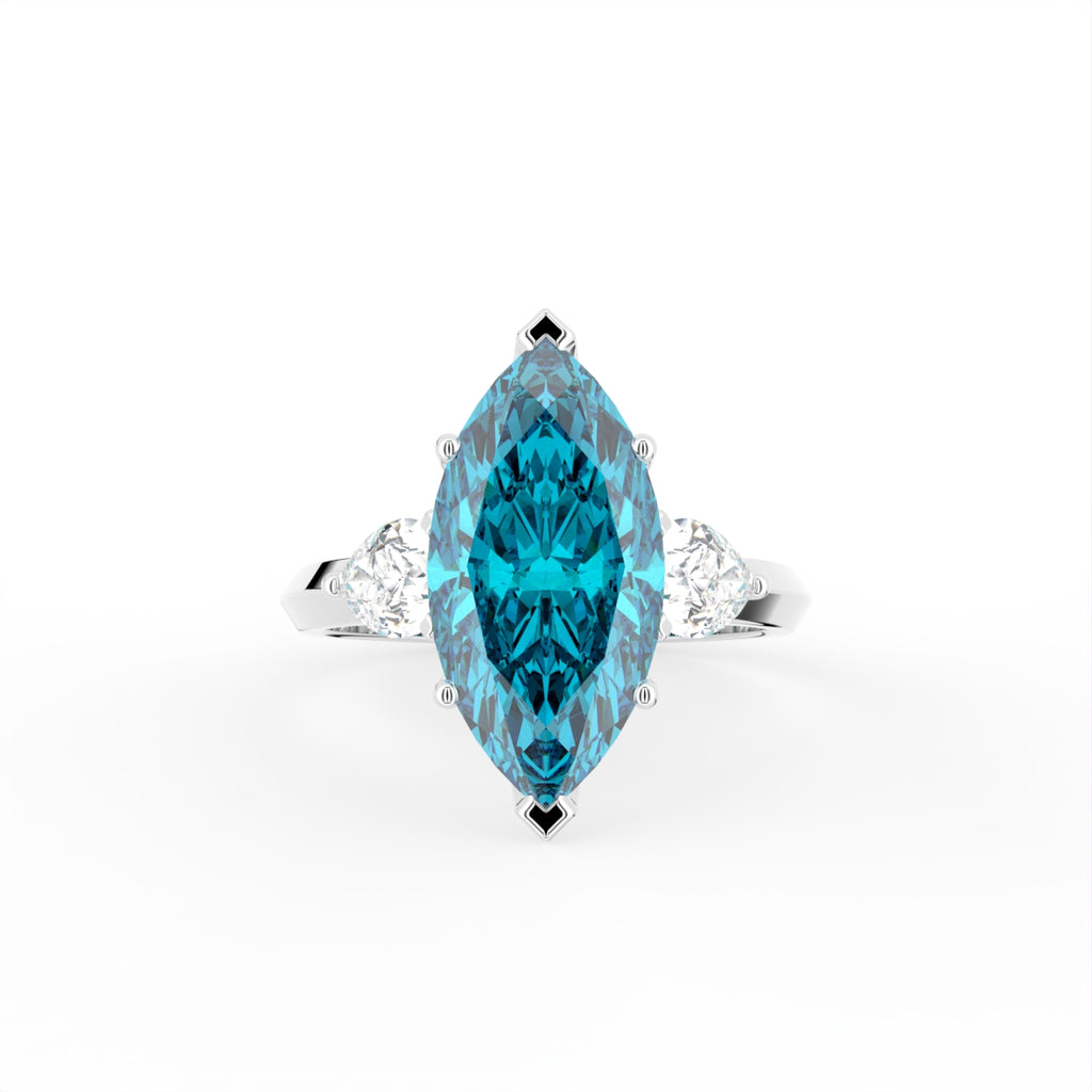 vimg:FJ2447|18K White Gold Trilogy Marquise Diamond Ring — TOP