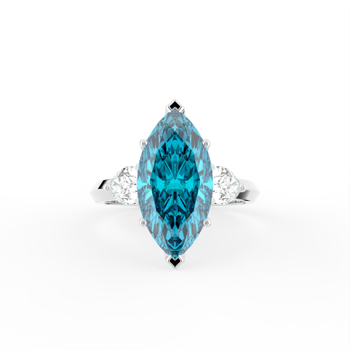 vimg:FJ2447|18K White Gold Trilogy Marquise Diamond Ring — TOP