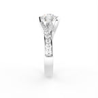 18K Round Diamond Engagement Ring — SIDE
