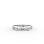 18K Yellow Gold Emerald Diamond Band Ring — TOP