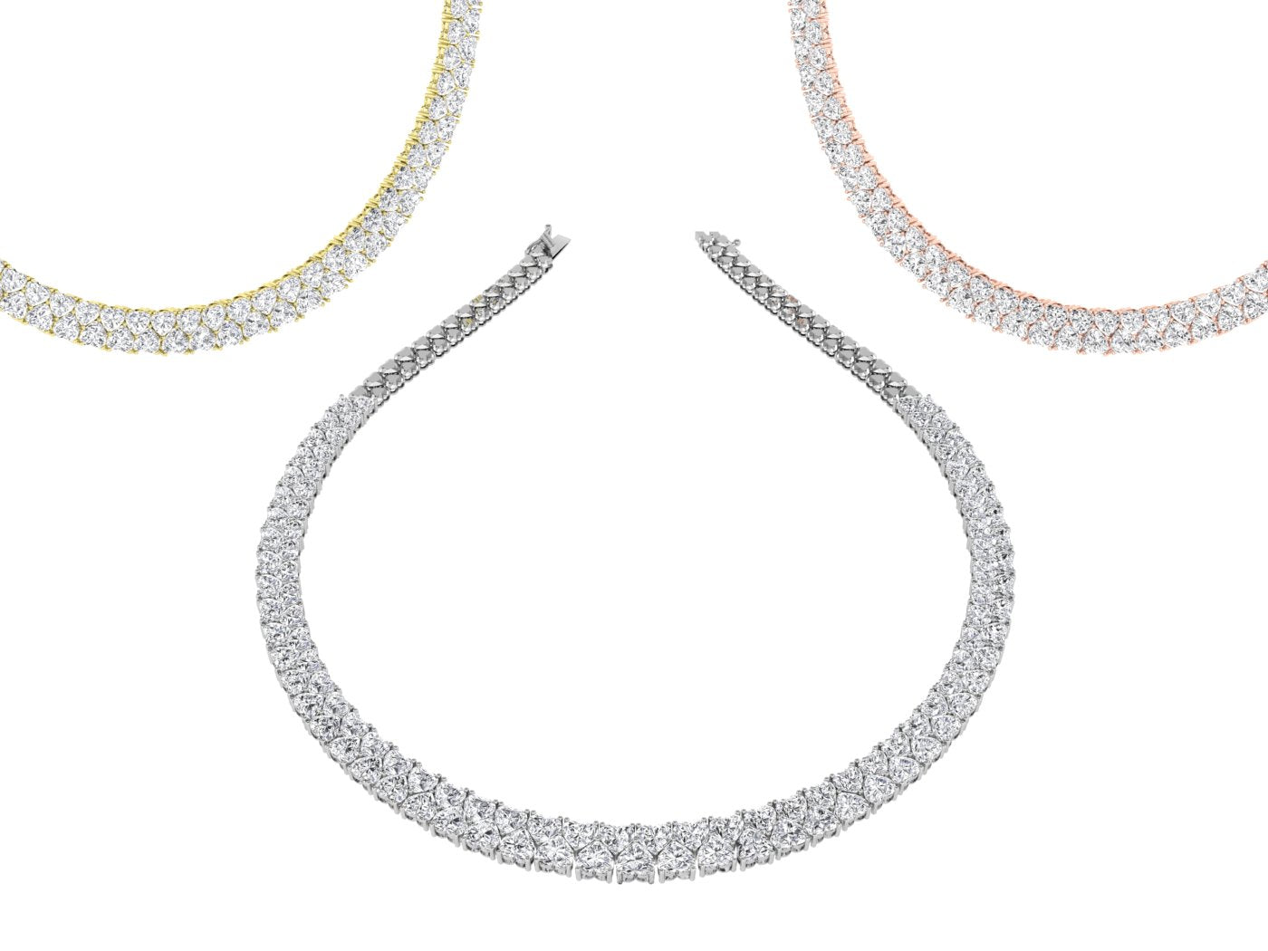 vimg:FJ5627|vimg:FJ5630|18K Graduated Diamond Necklace — 3 COLOR