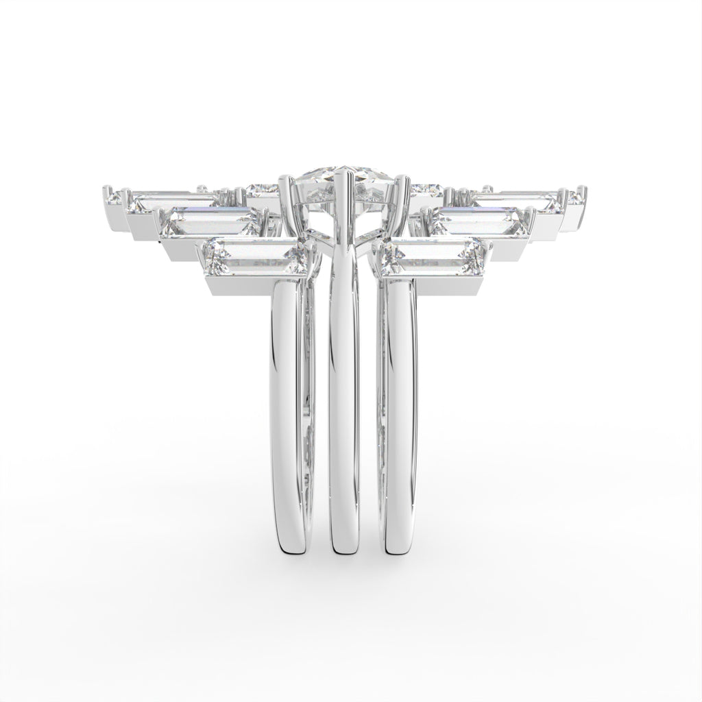 Sterling Silver Diamond Ring — 3D / RIGHT