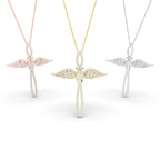 vimg:FJ6491|vimg:FJ6492|vimg:FJ6471|vimg:FJ6474|vimg:FJ6478|18K White Gold Cross Round Diamond Pendant — 3 COLOR