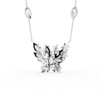 18K Butterfly Marquise Diamond Pendant — BACK