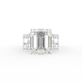 18K Trilogy Emerald-Cut Diamond Ring — TOP