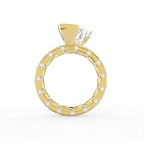 Sterling Silver Pear Diamond Ring — FRONT/BACK