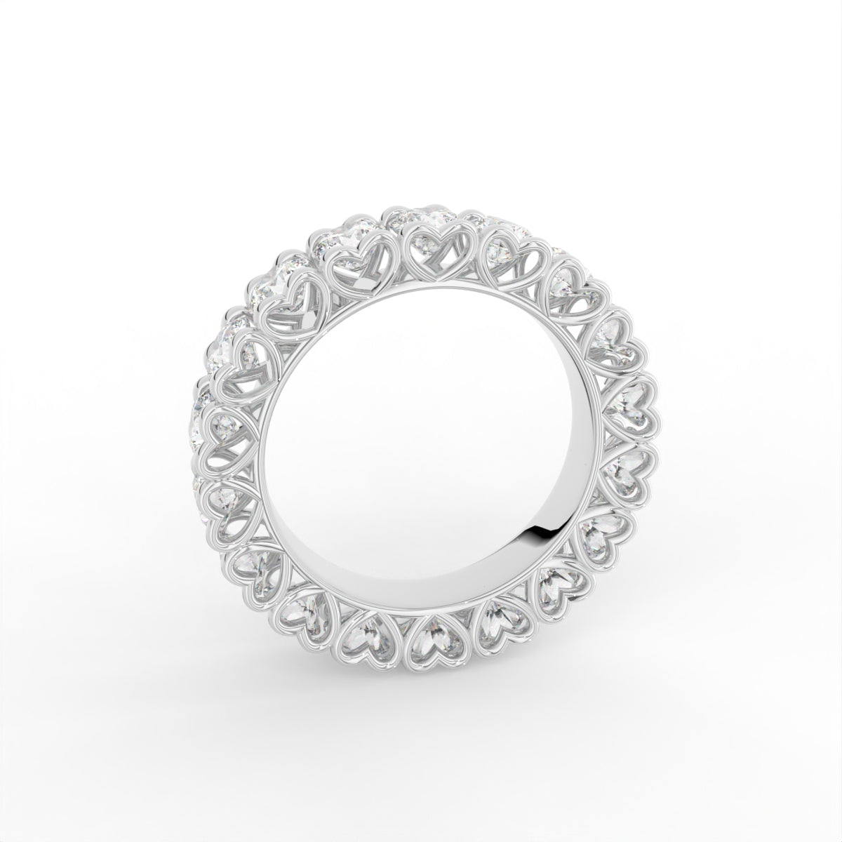 Sterling Silver Round Diamond Ring — 3D / RIGHT