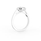18K Halo Cushion Diamond Engagement Ring — 3D VIEW