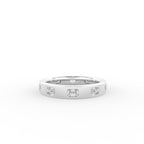 18K Yellow Gold Emerald Diamond Band Ring — TOP