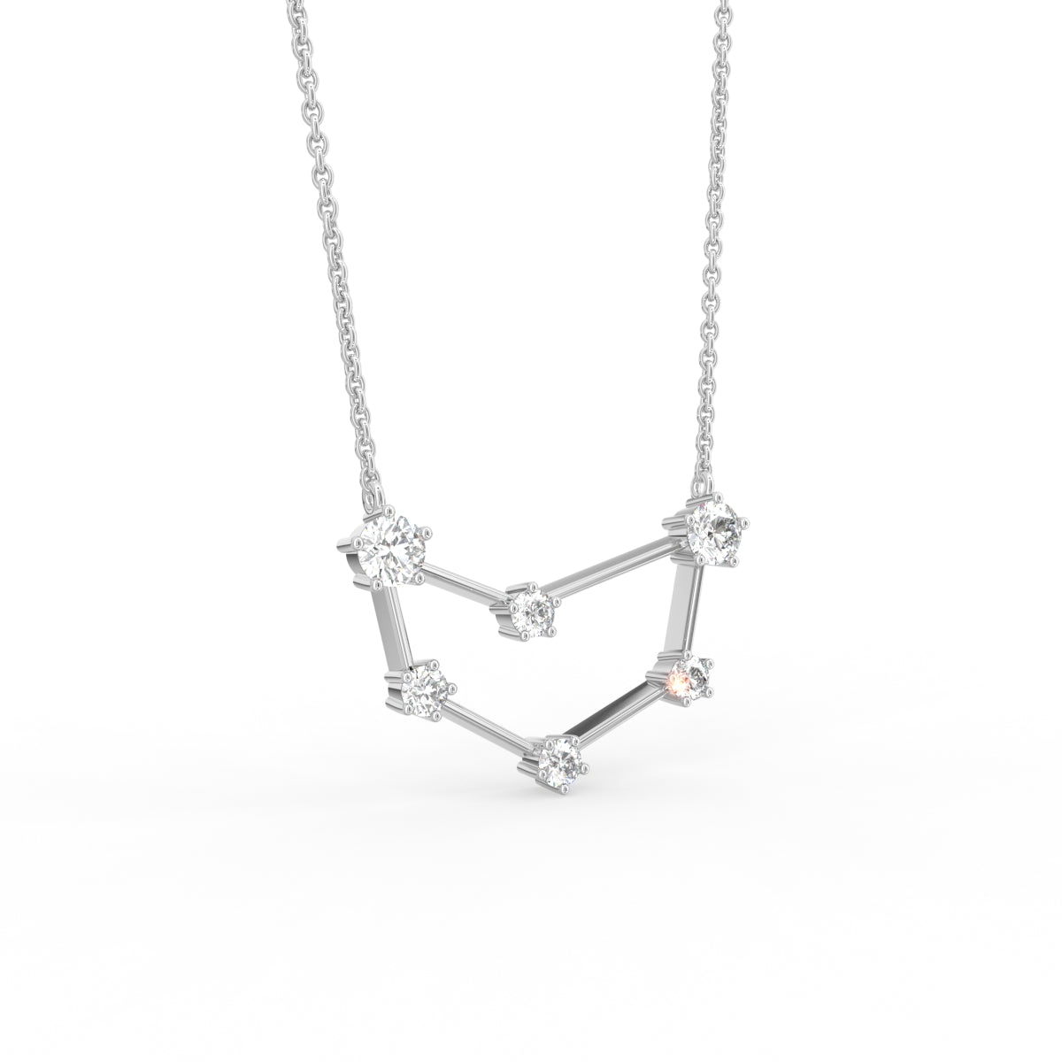 vimg:FJ6866|vimg:FJ6867|18K Constellation Round Diamond Pendant — 3D VIEW