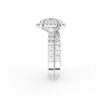 18K Halo Emerald Diamond Ring — SIDE
