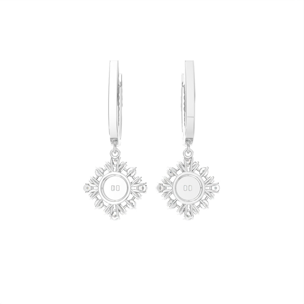 18K Drop Diamond Earrings — BACK