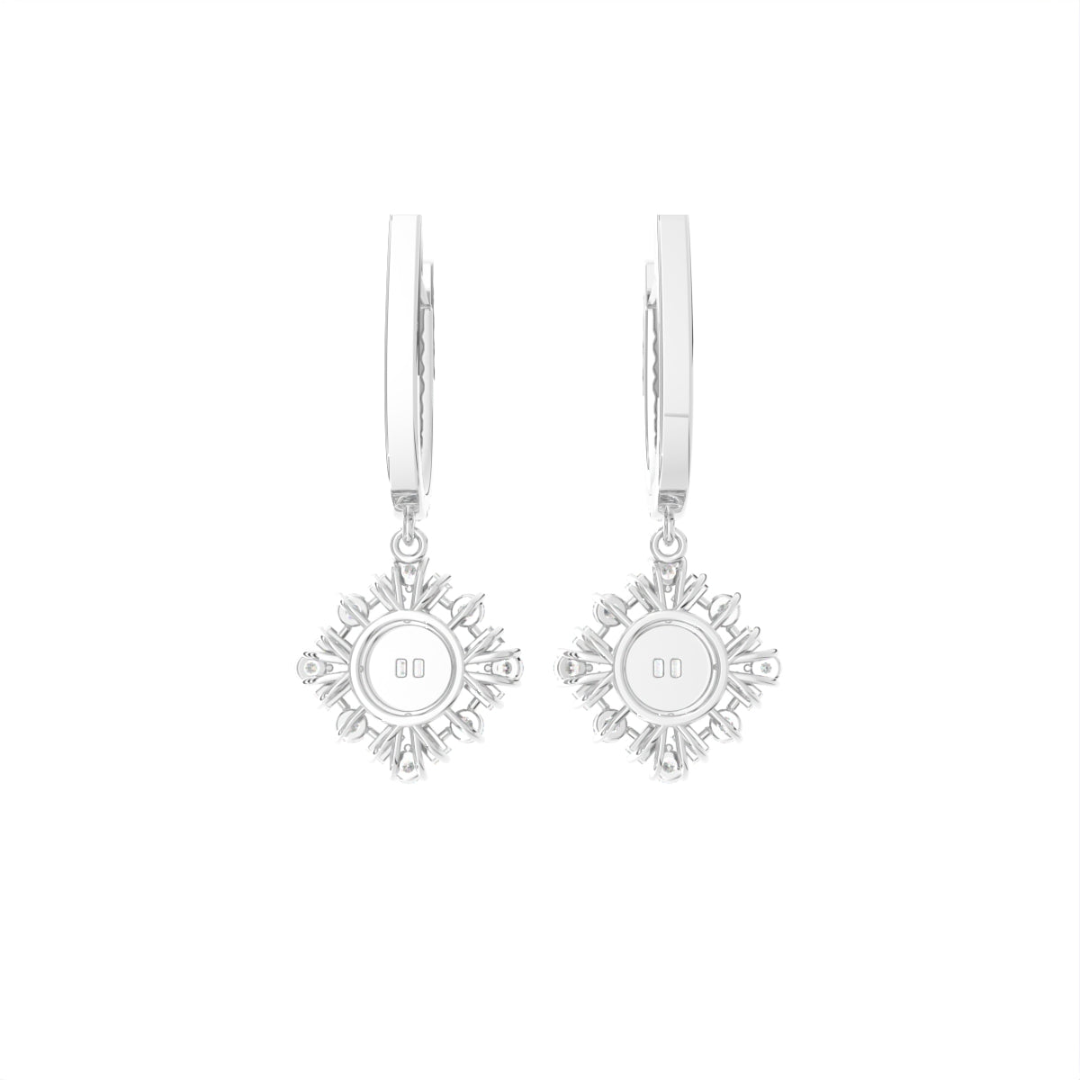 18K Drop Diamond Earrings — BACK
