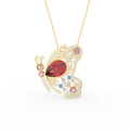 18K Two Tone Pear Diamond Pendant — FRONT