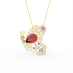 18K Two Tone Pear Diamond Pendant — FRONT