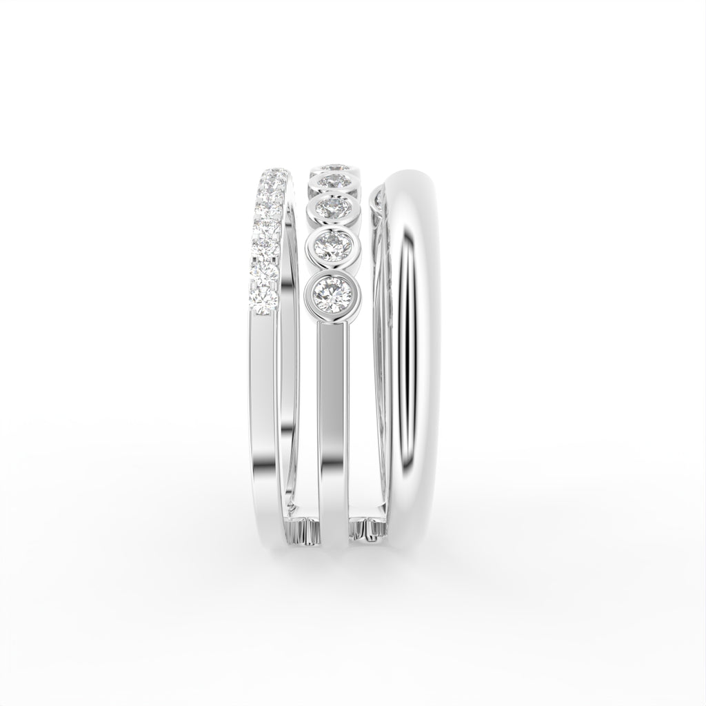 18K Multi-Band Diamond Ring — SIDE