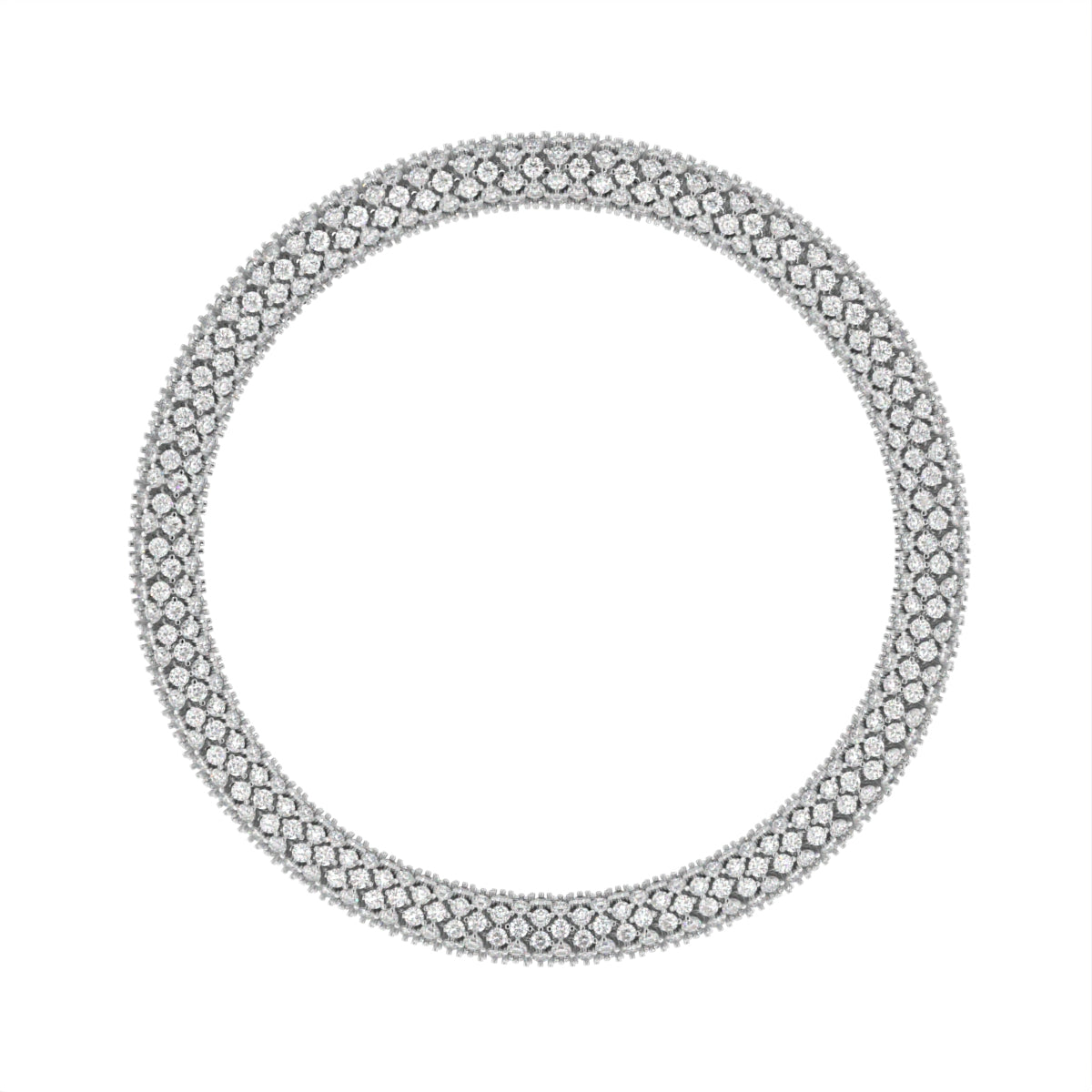 18K Round Diamond Pave Bracelet — FRONT
