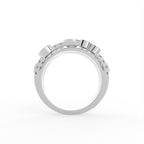 Sterling Silver Diamond Ring — FRONT/BACK