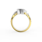 Sterling Silver Radiant Diamond Ring — FRONT/BACK