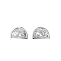 18K White Gold Half Moon Solitaire Diamond Earrings — TOP
