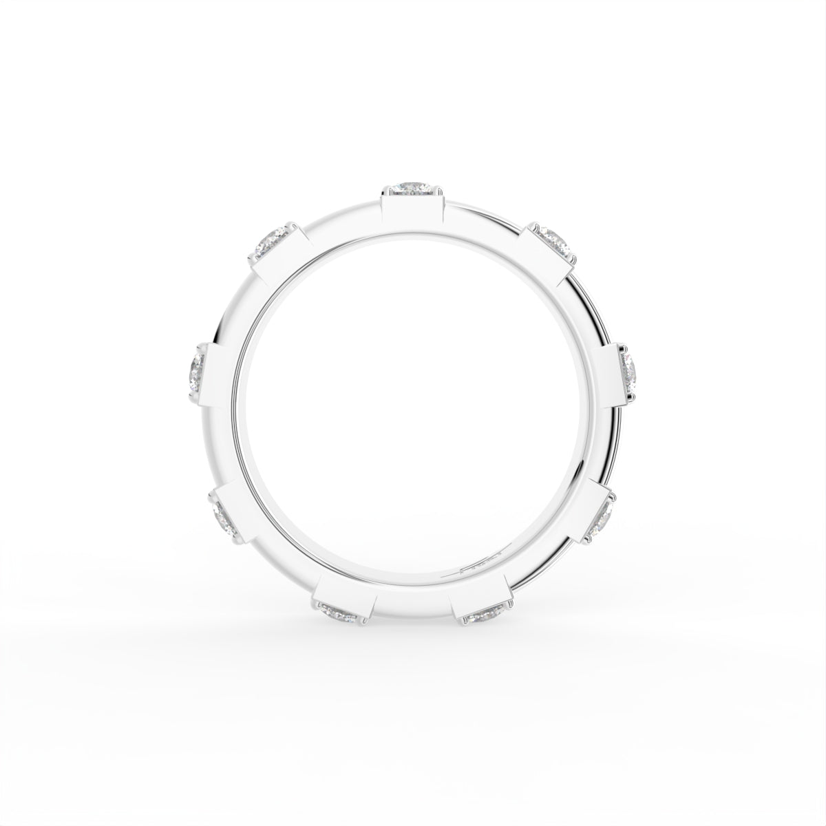 18K Eternity Round Diamond Ring — FRONT