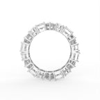 18K Full Eternity Emerald Cut Diamond Ring — FRONT