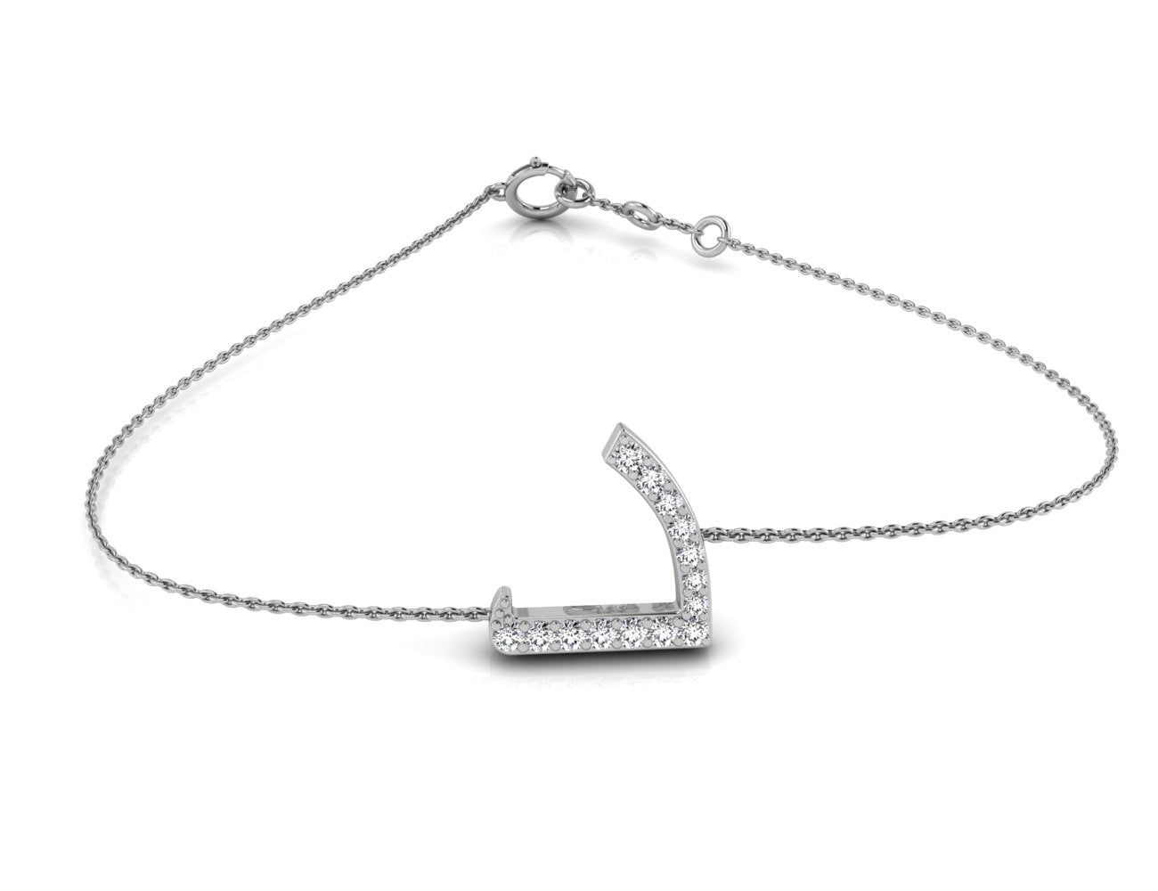 18K Arabic Alphabet Diamond Bracelet — TOP