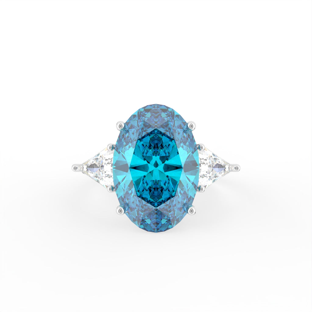vimg:Z00500|18K Trilogy Oval Diamond Engagement Ring — TOP