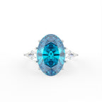 vimg:Z00500|18K Trilogy Oval Diamond Engagement Ring — TOP