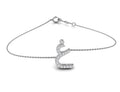 18K White Gold Arabic Alphabet Round Diamond Bracelet — TOP