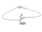 18K White Gold Arabic Alphabet Round Diamond Bracelet — TOP