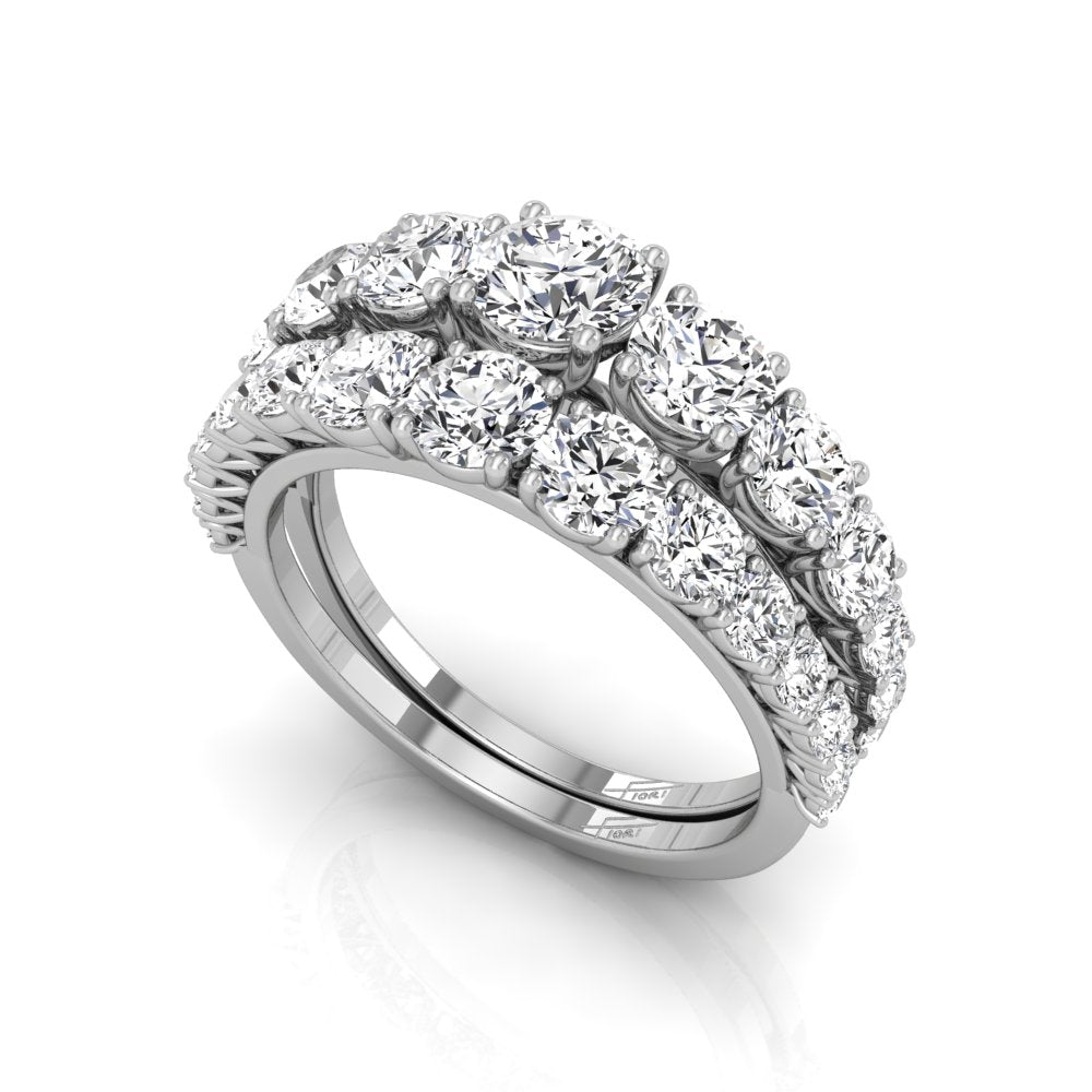 18K Bespoke Round Diamond Ring — 3D VIEW