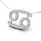 vimg:FJ3156|vimg:FJ1993|18K White Gold Zodiac Round Diamond Pendant — 3D VIEW
