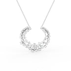18K Abstract Cluster Round Diamond Pendant — FRONT