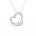 18K Heart Round Diamond Pendant — FRONT