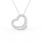18K Heart Round Diamond Pendant — FRONT