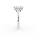 18K White Gold Modified Emerald Diamond Ring — SIDE