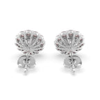 18K Pink Halo Round Diamond Earrings — BACK