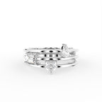 18K Triple Band Diamond Ring — TOP