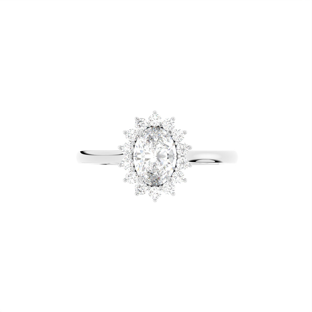 18K Halo Diamond Ring — TOP