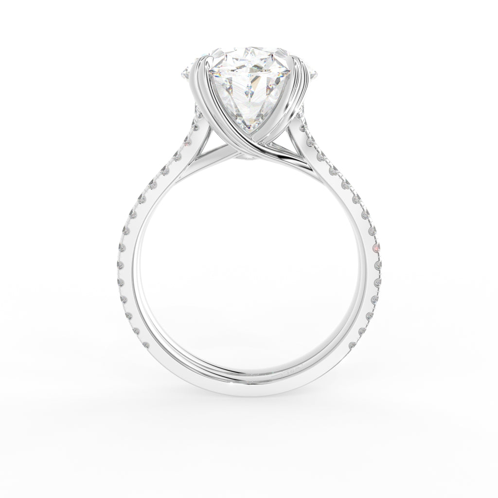 18K Yellow Gold Solitaire Oval Diamond Engagement Ring — FRONT