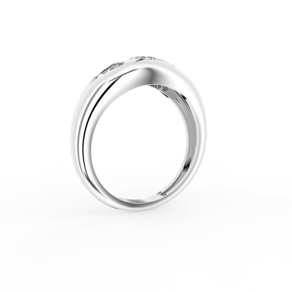 vimg:FJ6781|vimg:FJ6840|18K Yellow Gold Bespoke Octagon Diamond Ring — 3D VIEW