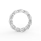18K Full Eternity Marquise Diamond Halo Ring — FRONT