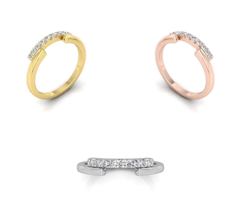 18K Rose Gold Round Diamond Eternity Ring — 3 COLOR
