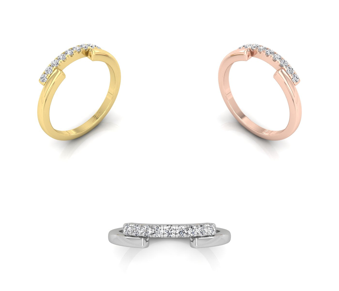 18K Rose Gold Round Diamond Eternity Ring — 3 COLOR