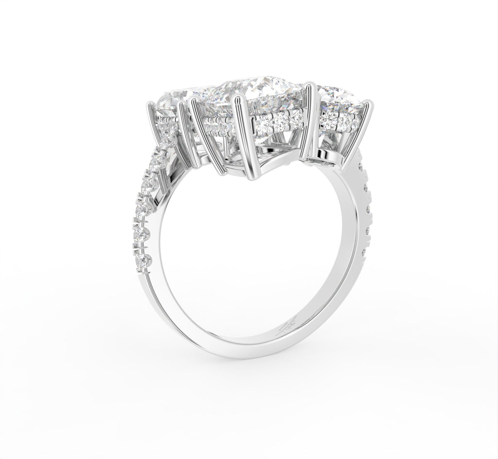 18K Cluster Diamond Ring — 3D VIEW