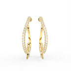 Sterling Silver Pear Diamond Earrings — TOP