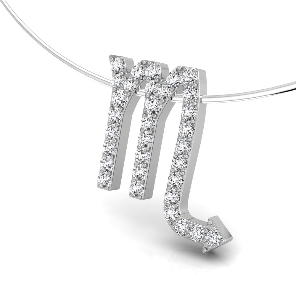 vimg:FJ1227|vimg:FJ1226|vimg:FJ1228|vimg:FJ1242|vimg:FJ1999|18K Zodiac Round Diamond Pendant — 3D VIEW
