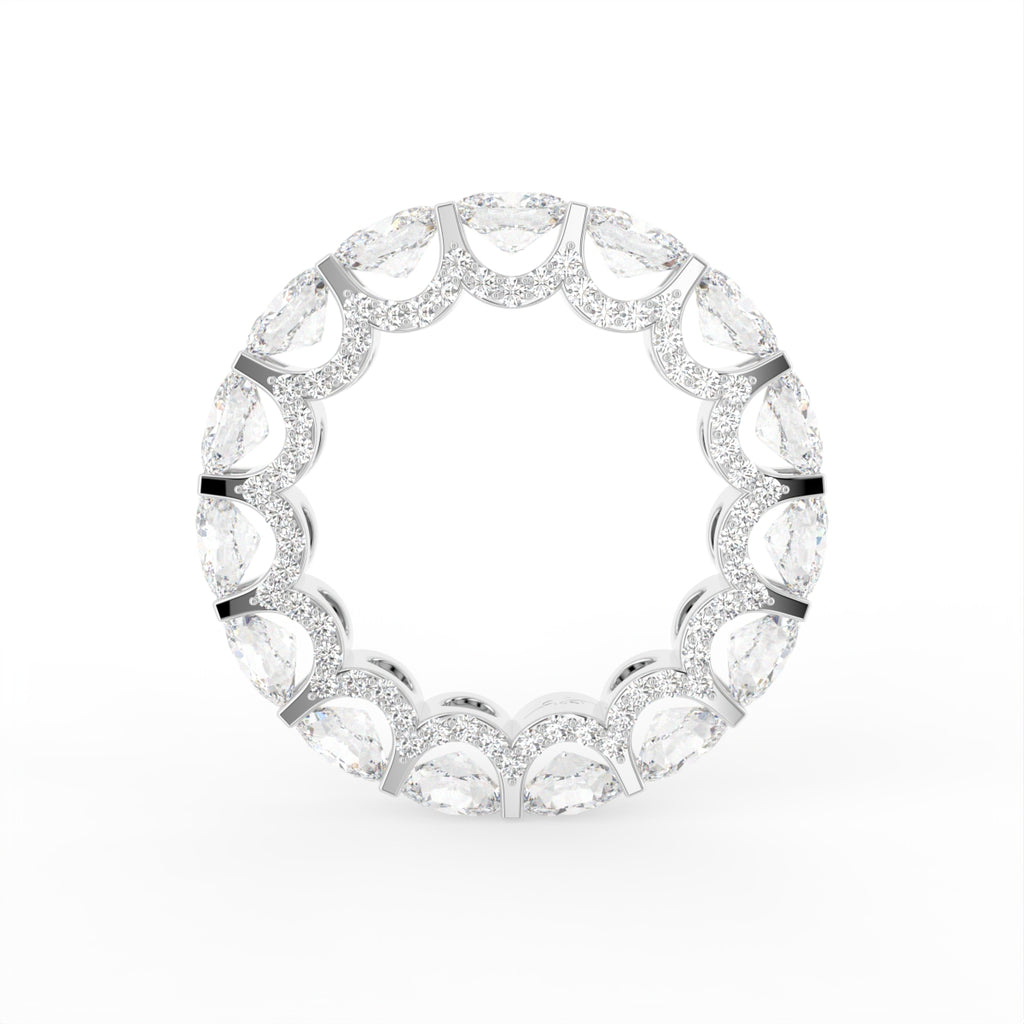 18K Full Eternity Oval Diamond Ring — FRONT